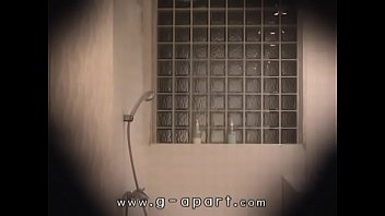 Japanese girl stripped and takes a shower