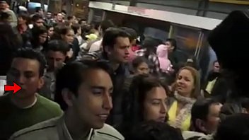 Groping in crowded metro wagon