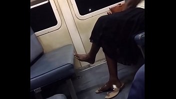 Crossed legs in the train
