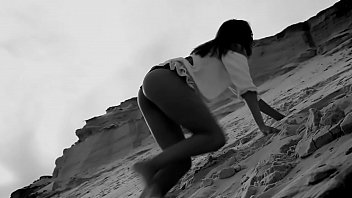 Hot russian model posing naked on sands