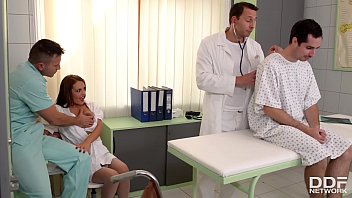 Clinic threesome with Milf Dominica Phoenix leads to double penetration