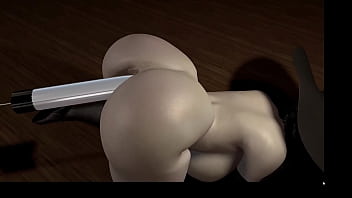 3D VR animation hentai video game  Virt a Mate anime cartoon. A fat witch Lady Alsina Dimitrescu  fucks her ass with a huge dildo attached to a fucking machine.