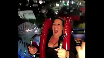 with big tits on the Sling shot