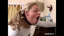 Blonde analfucked in stockings