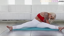 PAWG yoga milf sucks bbc before interracial sex