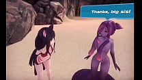 MonsterGirl Island [Monthly Hentai game] Ep.13 Discovering a shape shifter hot smile girl with growing boobs on the beach