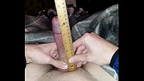 Measuring My Fully Erect Penis with a Ruler